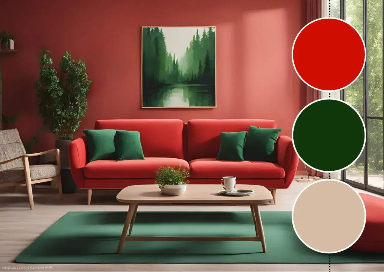 Czerwona kanapa: Jakie ściany? Odkryj idealną paletę barw!