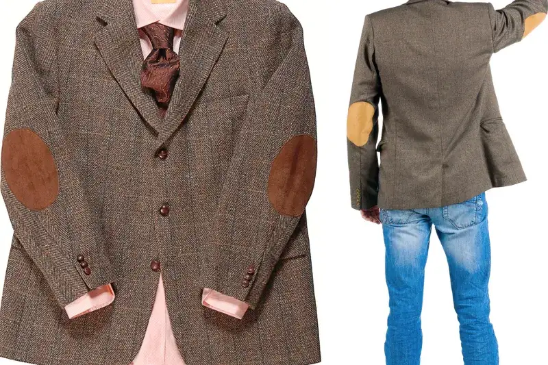 Marynarka z latami na łokciach -  dodające charakteru każdej stylizacji.