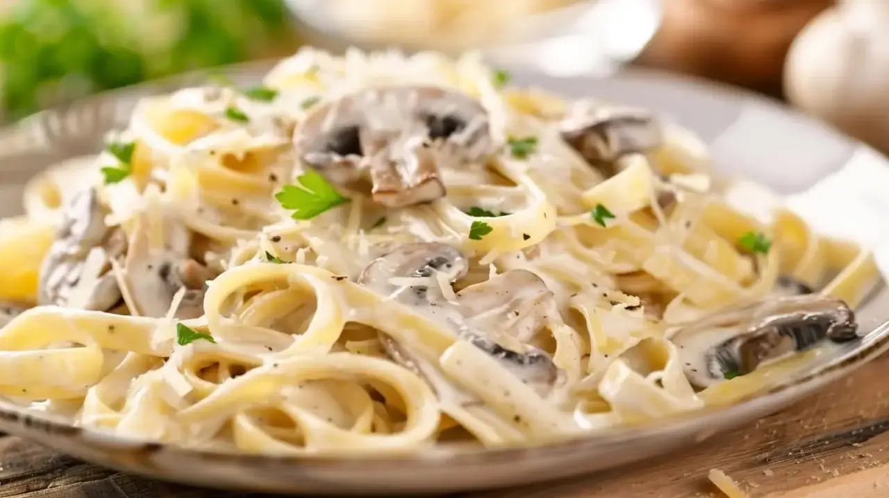 Makaron z pieczarkami i śmietaną: Kremowy i pyszny