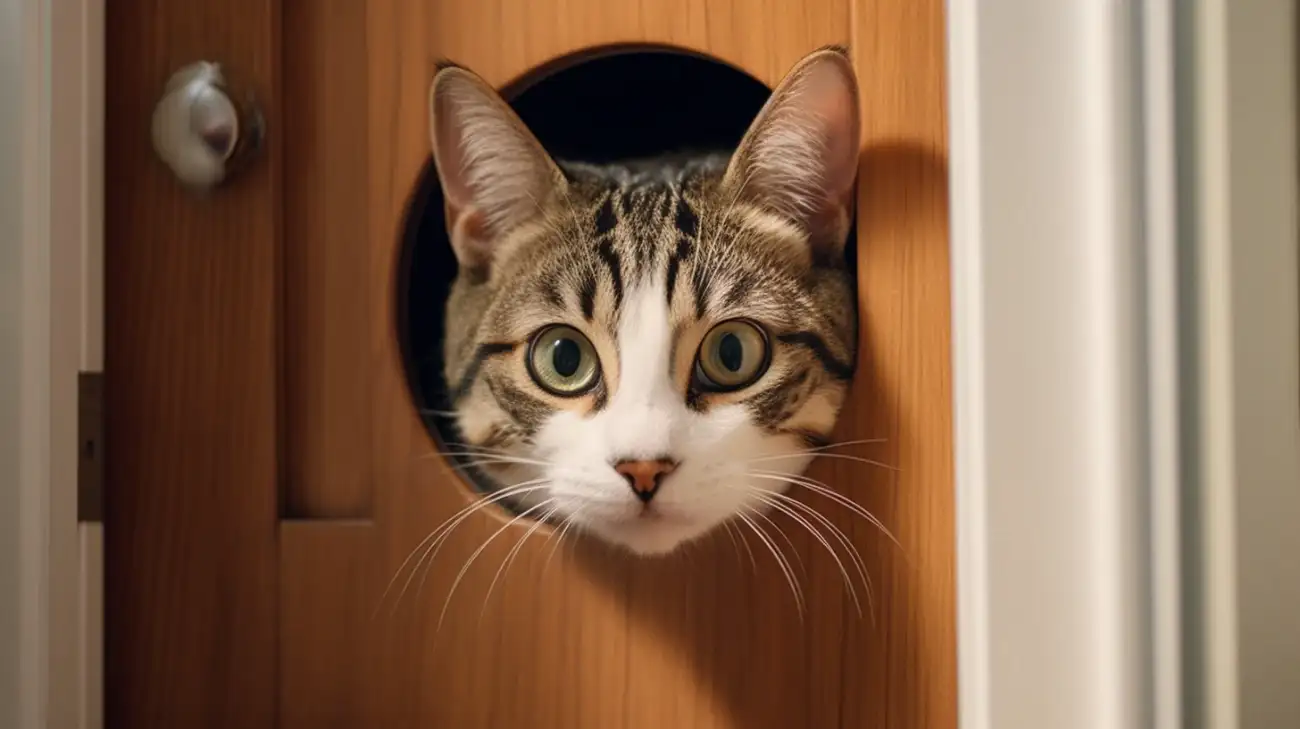 Wejście dla kota - Klapka, Drzwi, Przejście do łazienki