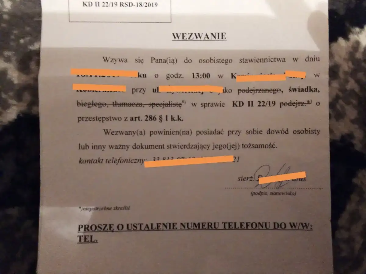 Wezwanie na policję - oficjalny wzór i wymagane elementy dokumentu 2025