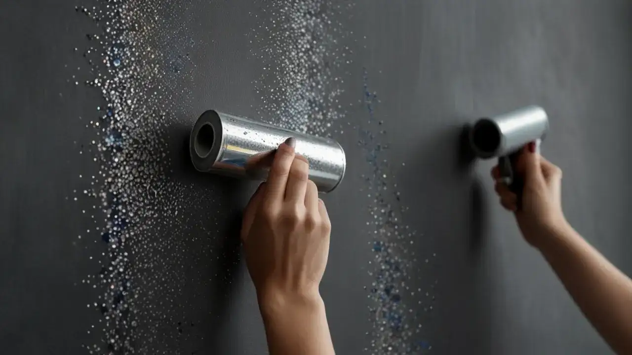 Szara farba z brokatem – Trendy, zastosowanie i efekty dekoracyjne w wnętrzach