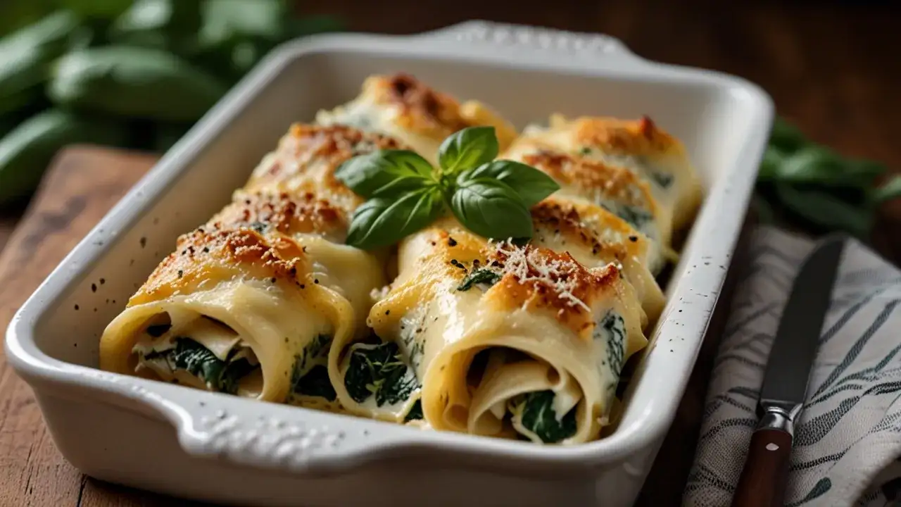 Cannelloni ze szpinakiem w sosie beszamelowym: włoski przepis