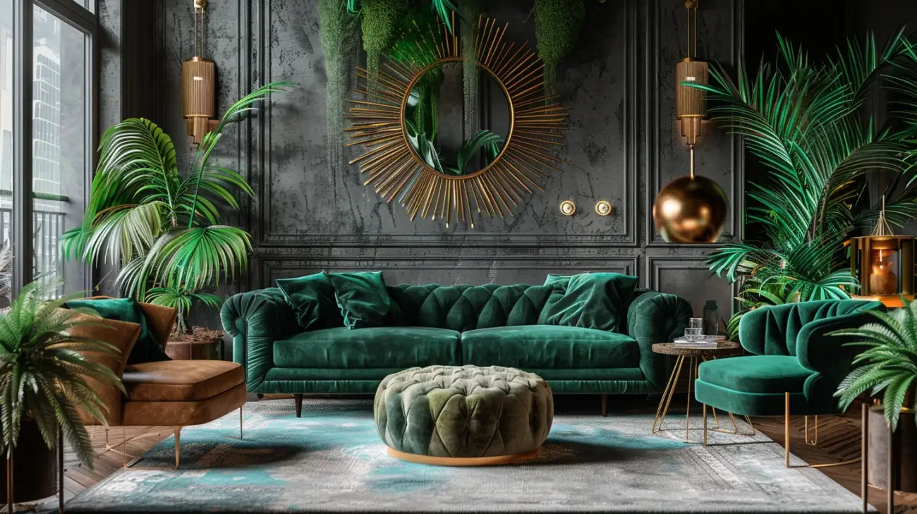 Salon w butelkowej zieleni: Jak stworzyć eleganckie i stylowe wnętrze?