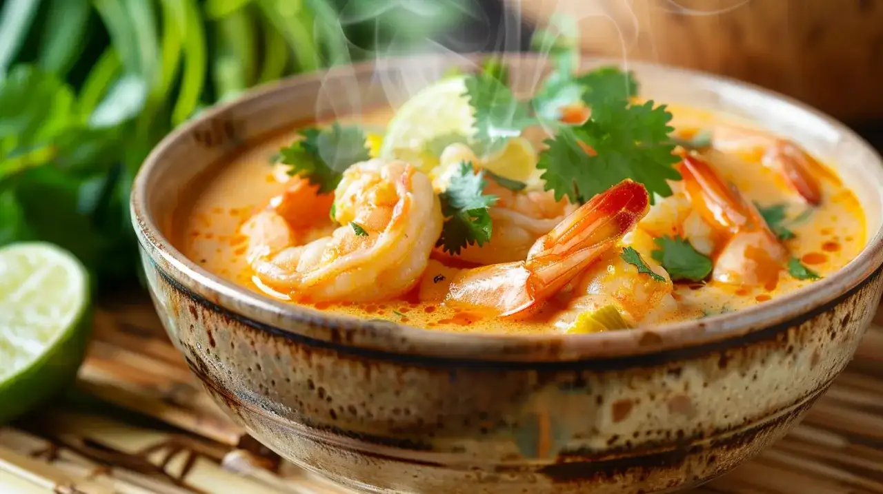 Egzotyczne smaki: zupa tajska z krewetkami i mlekiem kokosowym - przepis