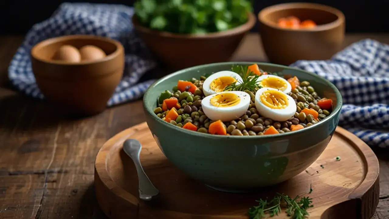 Sałatka z soczewicy z jajkiem: Idealne zdrowe śniadanie na początek dnia