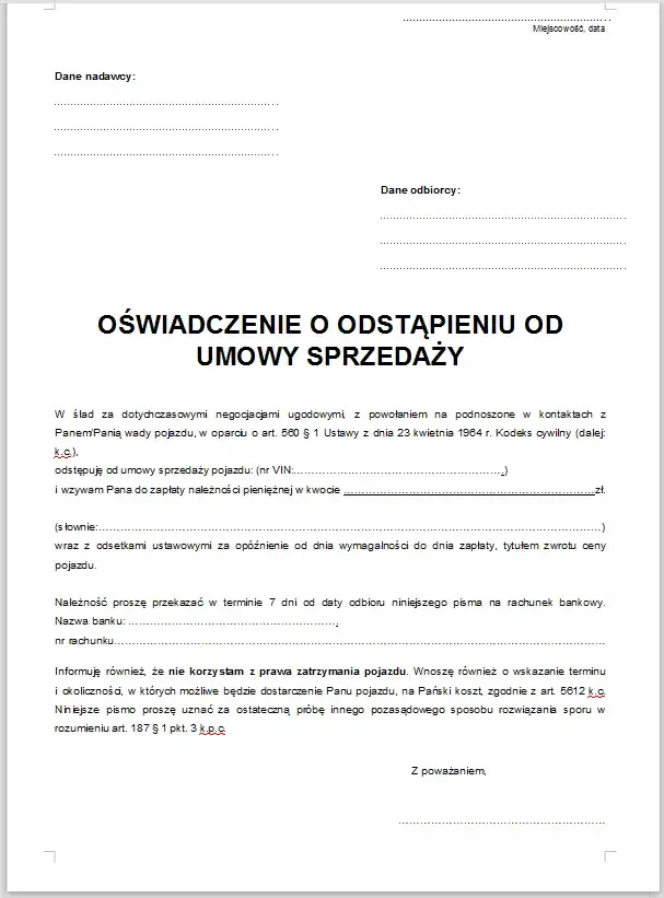 Ile dni masz na odstąpienie od umowy kupna samochodu? Sprawdź swoje prawa!