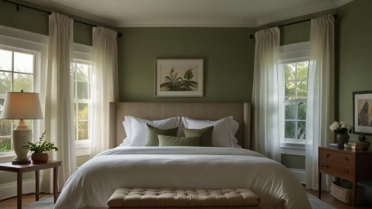 Sypialnia w kolorze szałwia - Pomysły i inspiracje na aranżację wnętrza