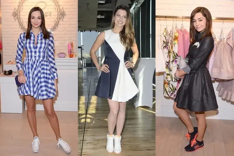 Sportowe buty do sukienki: modne stylizacje, które zachwyca każdego
