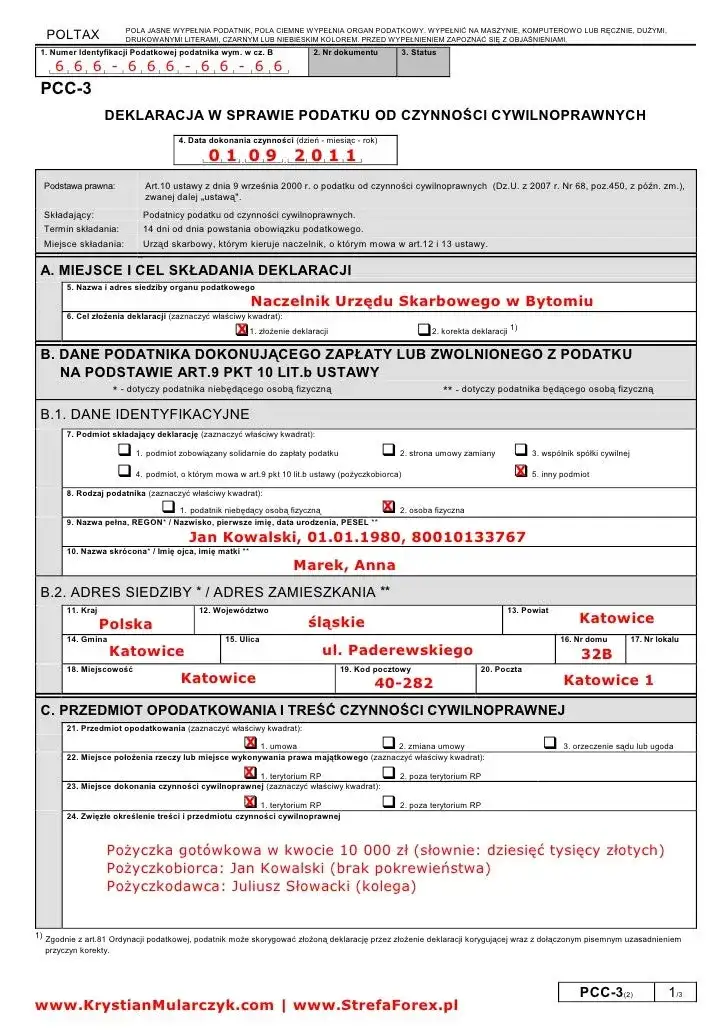 Jak wypełnić PCC-3 pożyczka, aby uniknąć kar podatkowych?