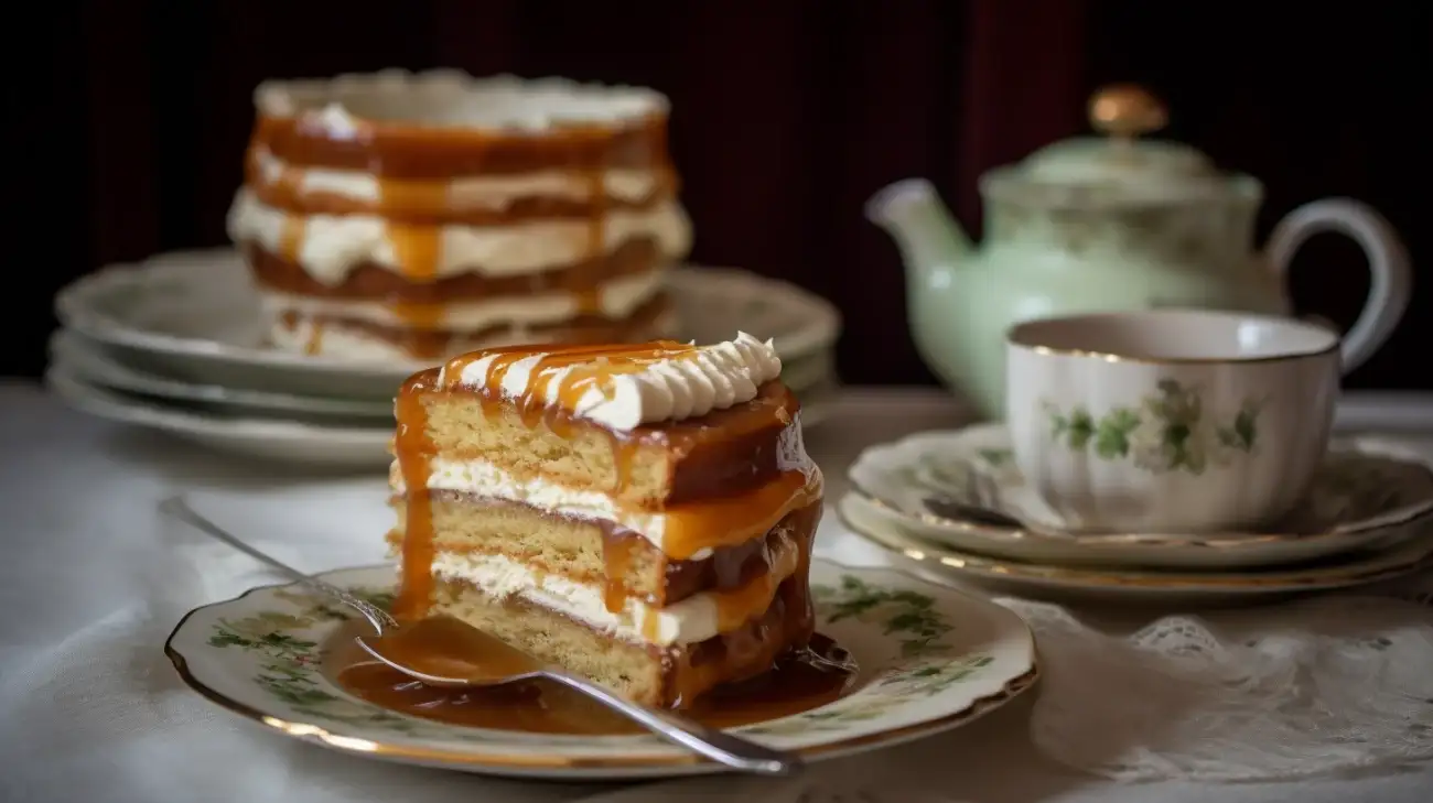 Szybkie ciasto z masą krówkową i budyniem - przepis