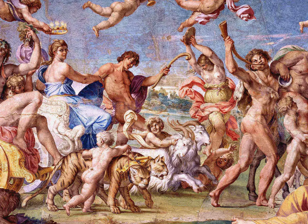 Triumfalny pochód z tygrysem i kozłem, bogowie i amorki. Różnorodne tematy fotografii w barokowym malarstwie.