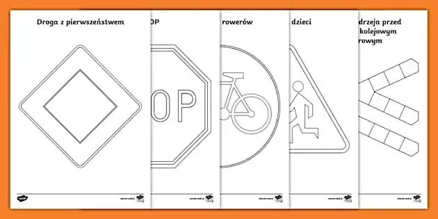 Znaki drogowe dla rowerzystów: edukacyjne materiały do druku