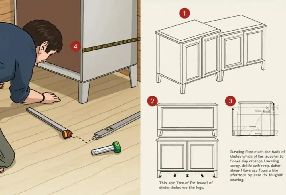 Jak wypoziomować szafę na krzywej podłodze, unikając przewracania mebla