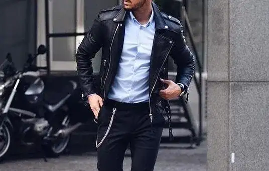 Skórzana ramoneska męska - Klasyczny styl dla nowoczesnego mężczyzny!