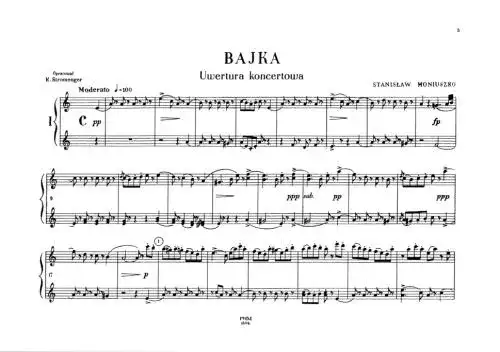 Partytura Bajki Moniuszki: Pobierz nuty i poznaj sekrety utworu