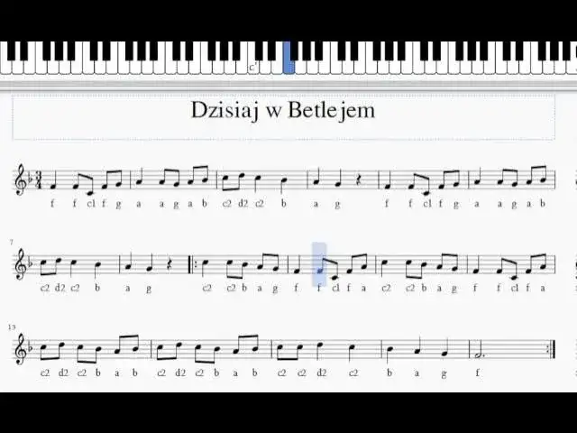 Nuty do Gdzie jest nasze Betlejem - łatwe do nauki dla każdego