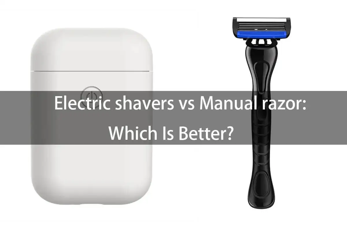 Porównanie: golarka elektryczna czy jednorazowa? Białe etui i czarna maszynka do golenia.