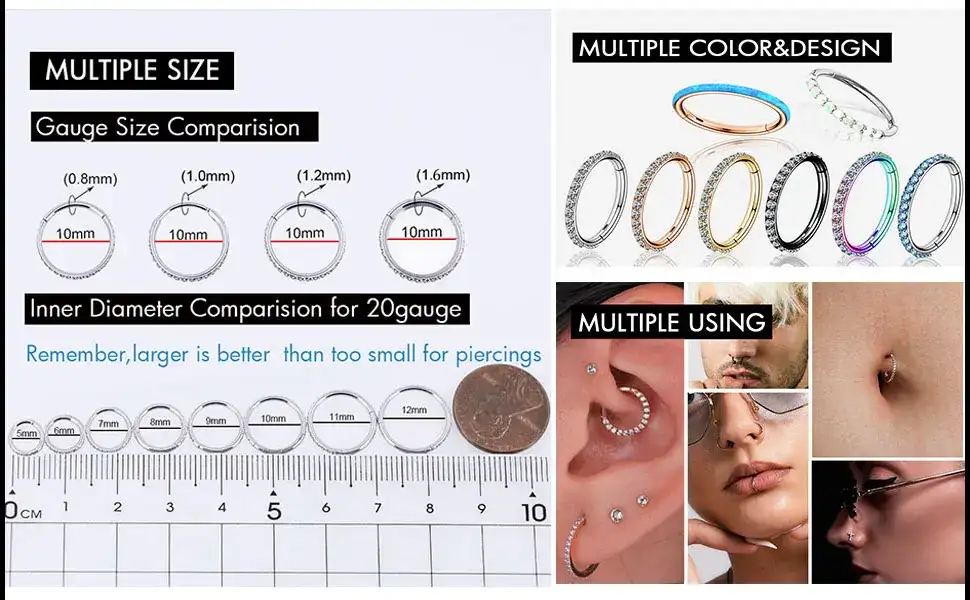 Wymiary kolczyka helix: Jak dobrać idealny rozmiar i uniknąć problemów?