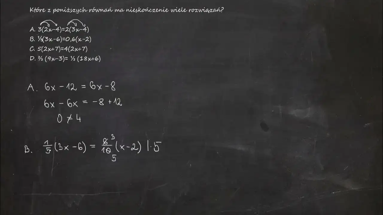 Kiedy równanie ma nieskończenie wiele rozwiązań? Zrozum to teraz!