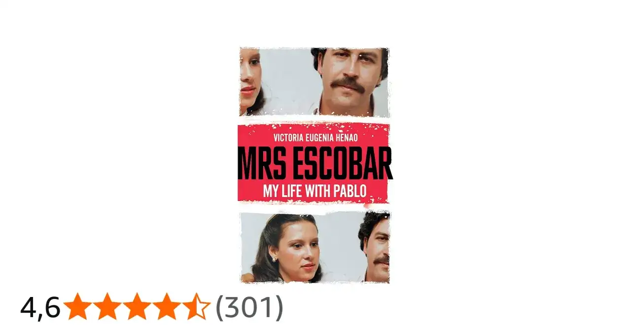 Okładka książki "Mrs Escobar" z wizerunkami Marii Victorii Henao i Pabla Escobara.