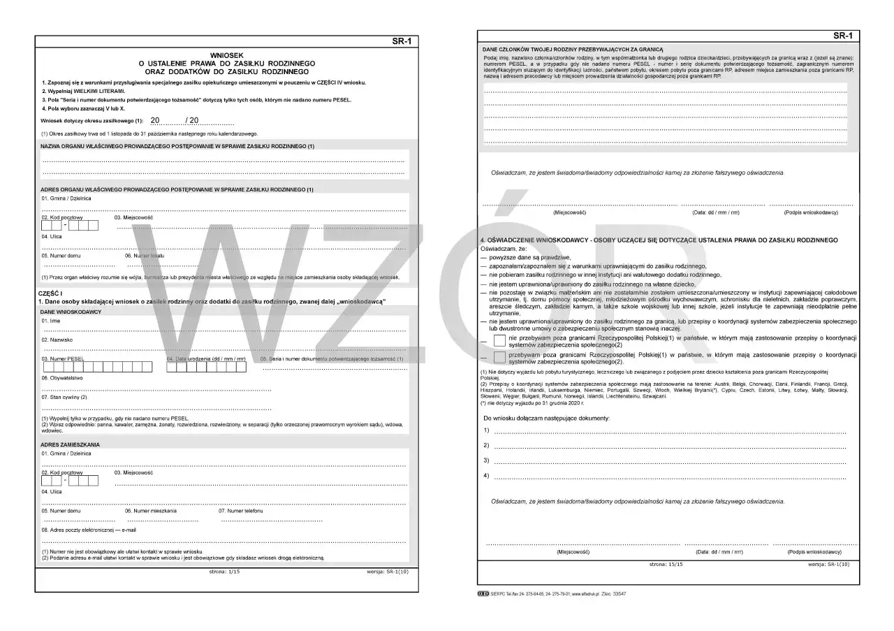 Jak wypełnić wniosek o zasiłek rodzinny SR-1? Uniknij błędów!