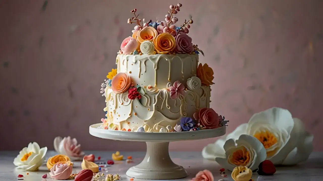 Idealne połączenie smaków: Tort z kwiatami i bezami na każdą okazję
