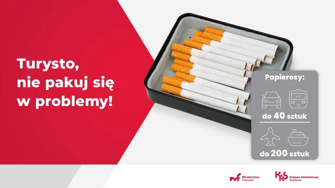 Turyści, nie pakujcie się w problemy! Z Polski do UK można przewieźć do 40 papierosów samochodem/pociągiem, a samolotem/statkiem do 200 sztuk.