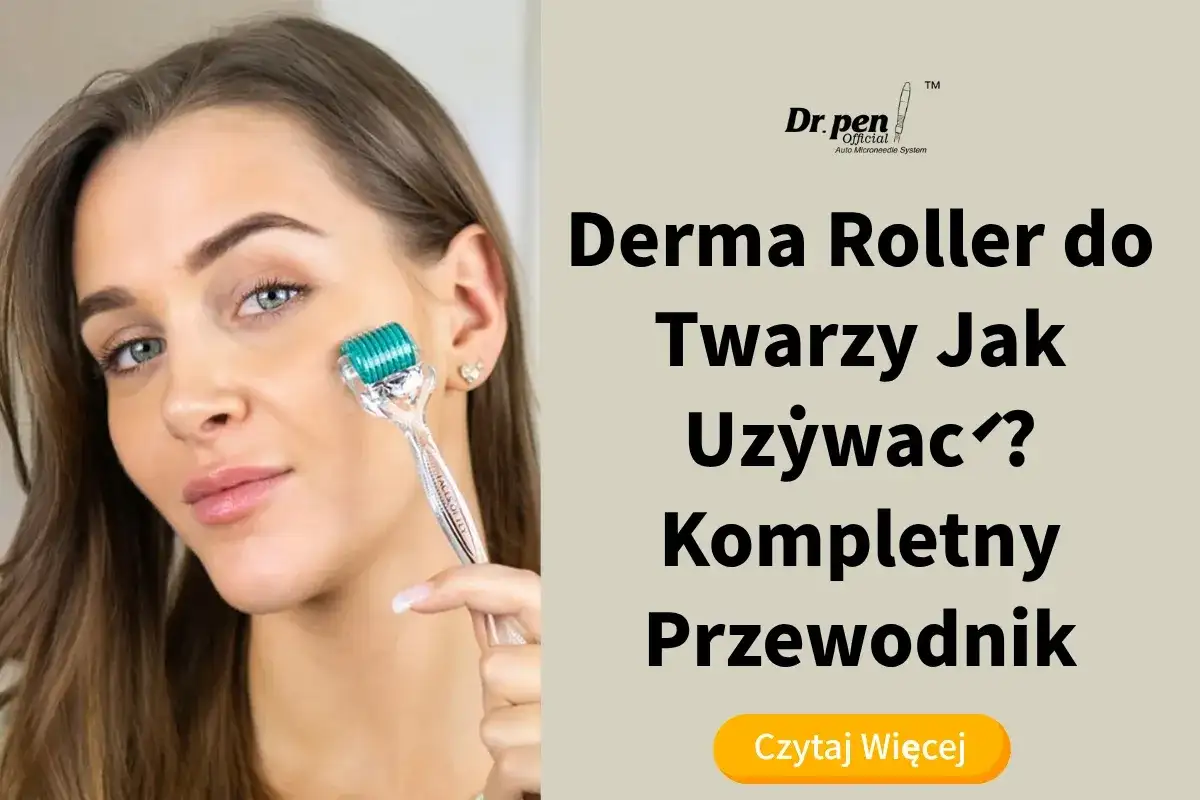 Kobieta z rollerem do twarzy. Dowiedz się, jak używać derma roller do twarzy, kompletny przewodnik.