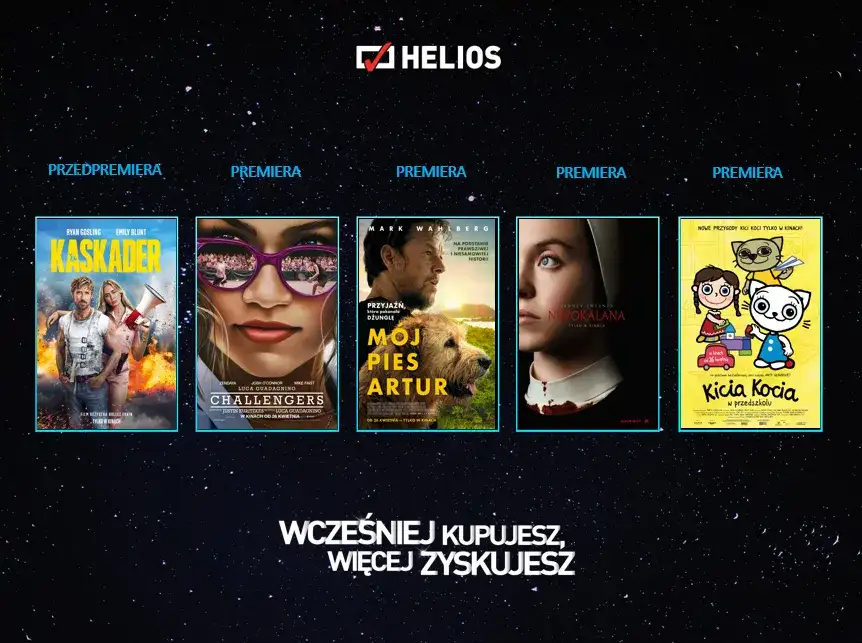 Jakie filmy grają w kinie Helios? Sprawdź najnowsze seanse i atrakcje