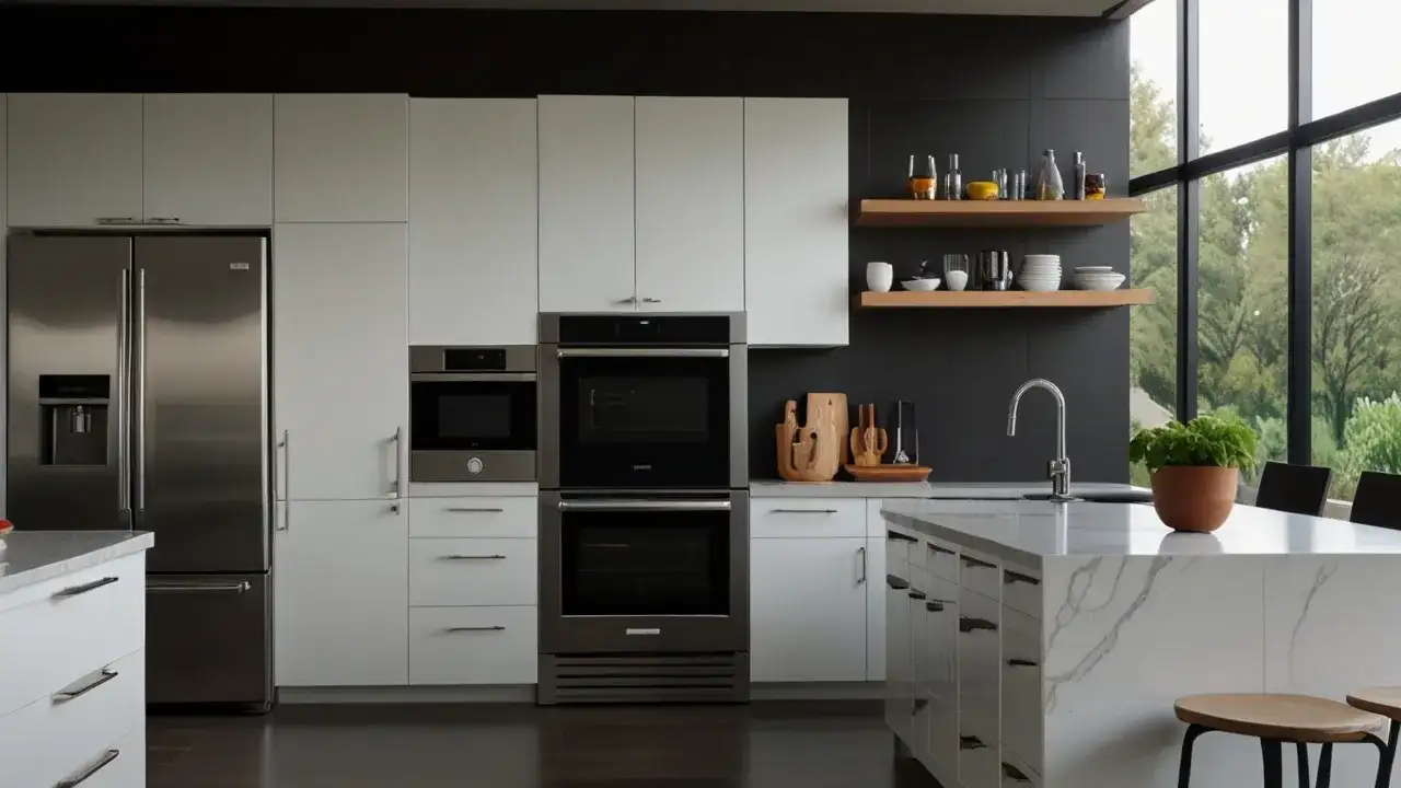 Słupek z piekarnikiem i mikrofalą – Wygodne rozwiązania do kuchni i aranżacji