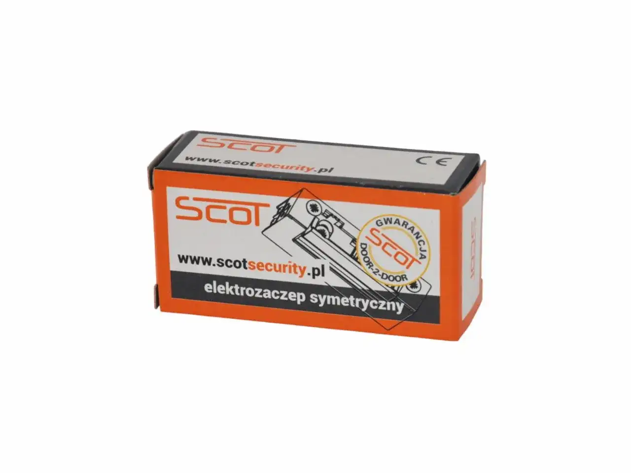 Opakowanie elektrozaczepu SCOT. Czy to model z pamięcią czy bez, trudno stwierdzić po pudełku.