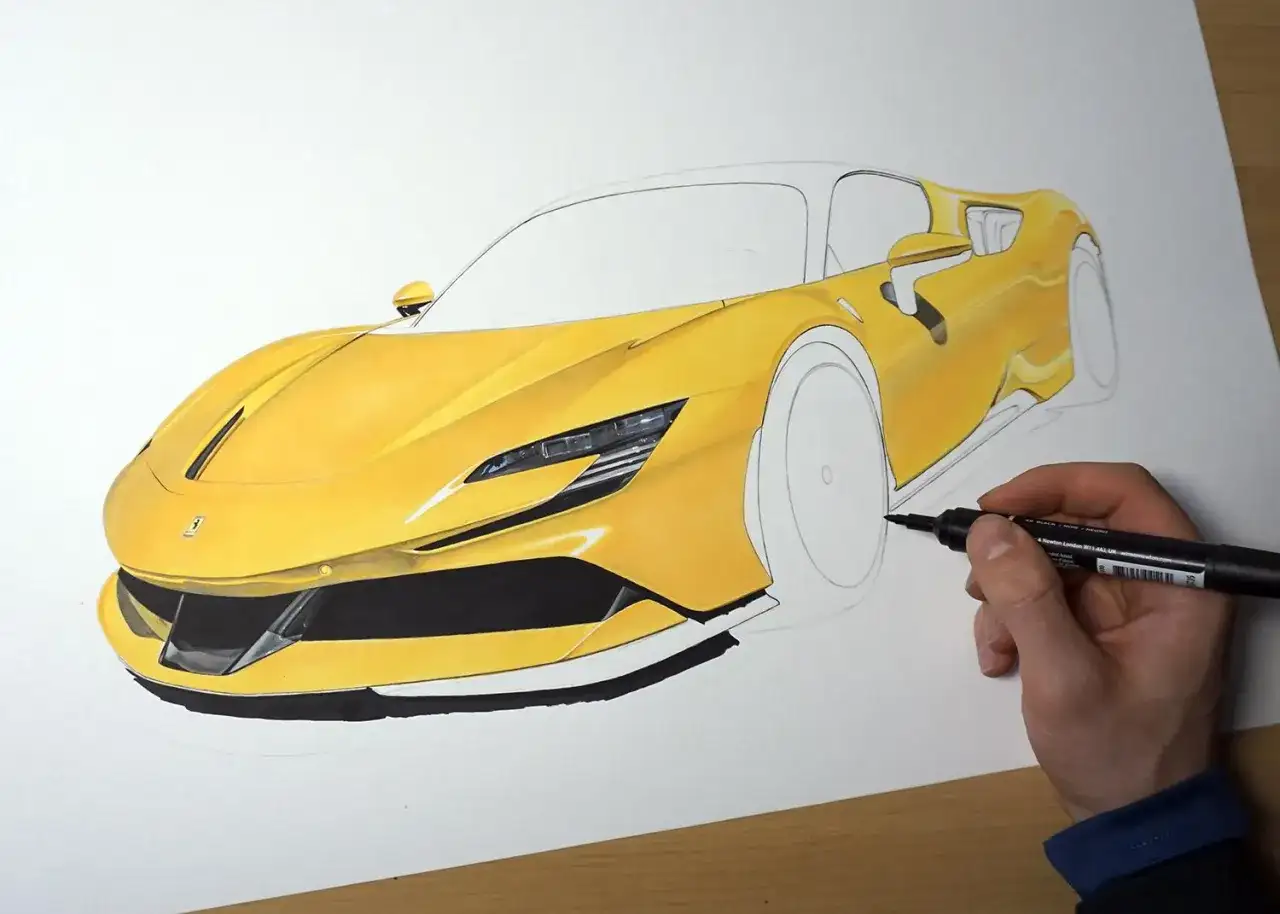 Jak narysować Ferrari? Krok po kroku, nawet jeśli zaczynasz!
