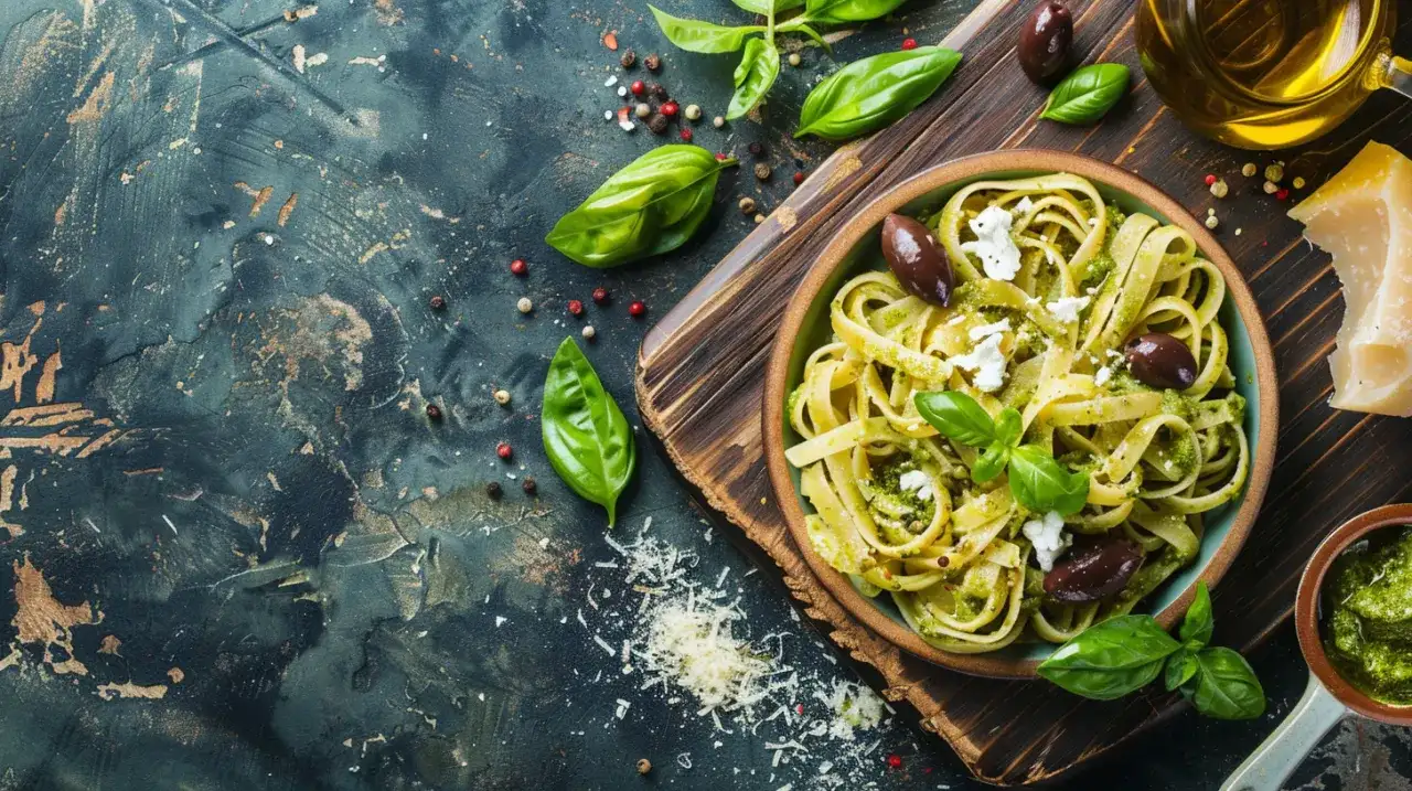 Smaki Grecji: makaron z pesto, fetą i oliwkami - przepis