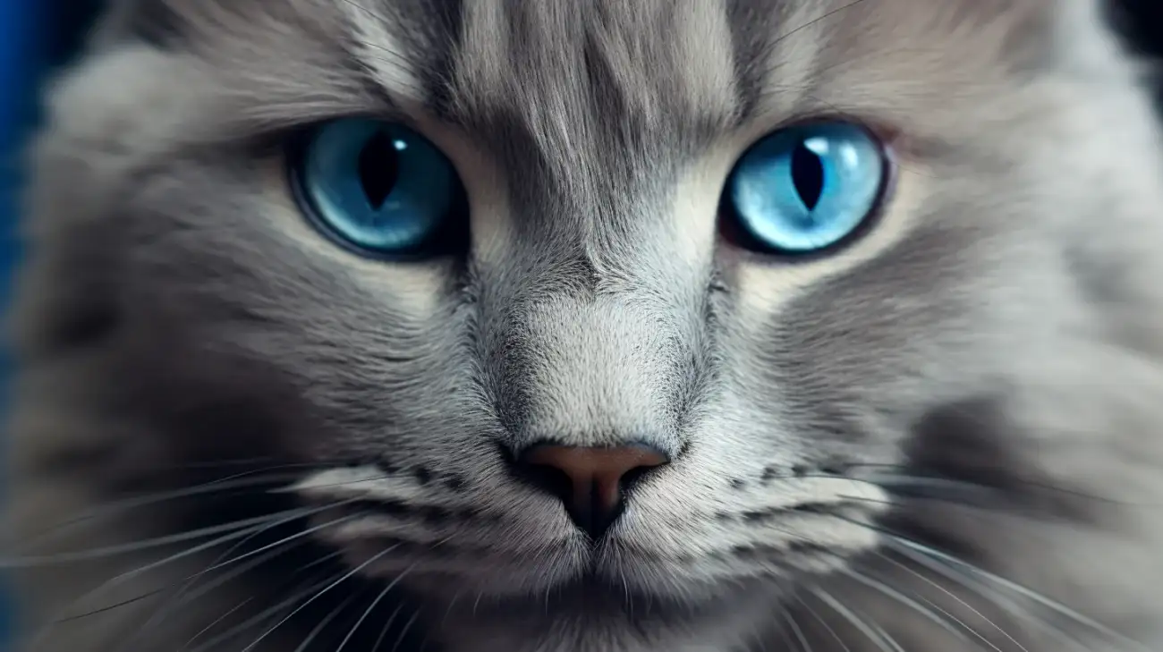 Szary kot z niebieskimi oczami - unikalny wygląd i charakter