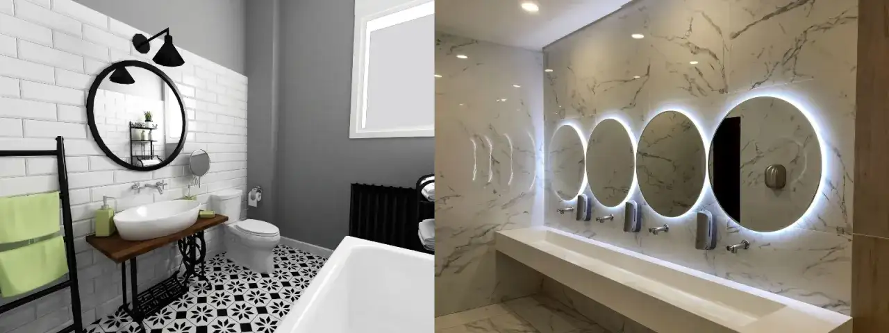 Jakie oświetlenie do okrągłego lustra, aby uniknąć złego efektu?