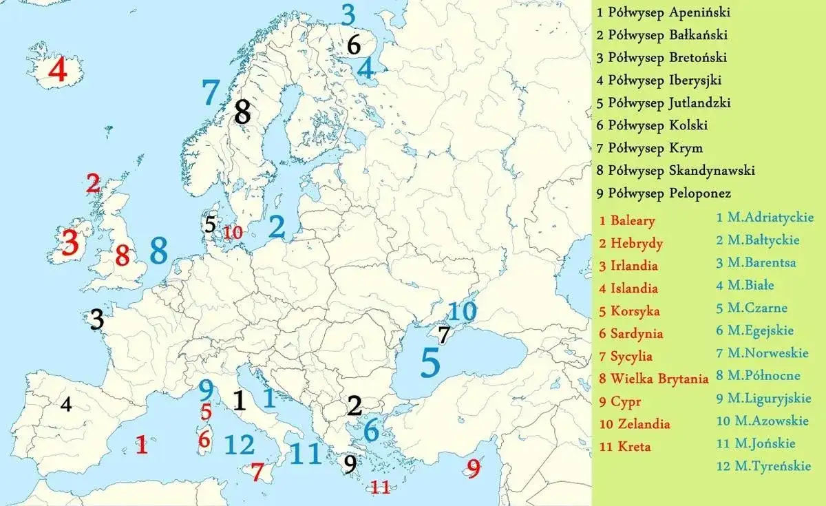Wszystkie półwyspy świata: kompletna lista z mapą i opisem