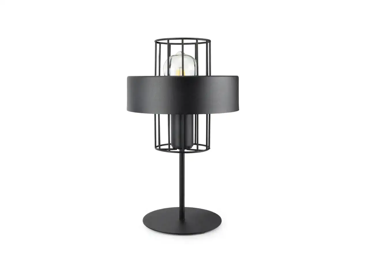 Lampa na szynie czarna - elegancka lampa stołowa czarna w stylu loft