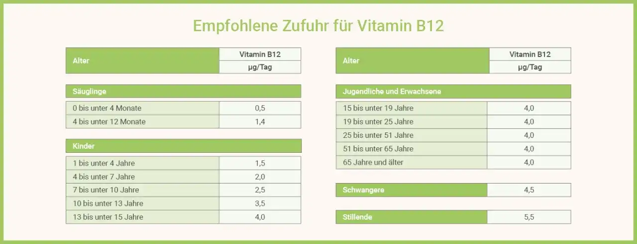 Vitamin B12: Wichtige Informationen zu Mangel, Quellen und Dosierung