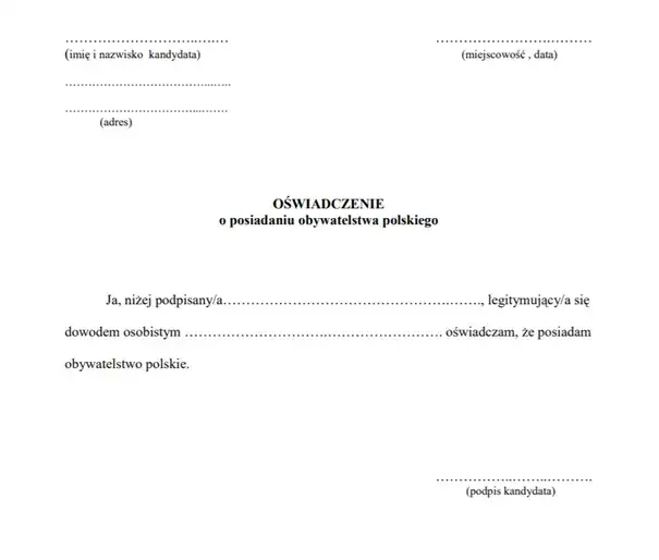 Oświadczenie o pełni praw publicznych: Samodzielnie i bez wizyty w urzędzie