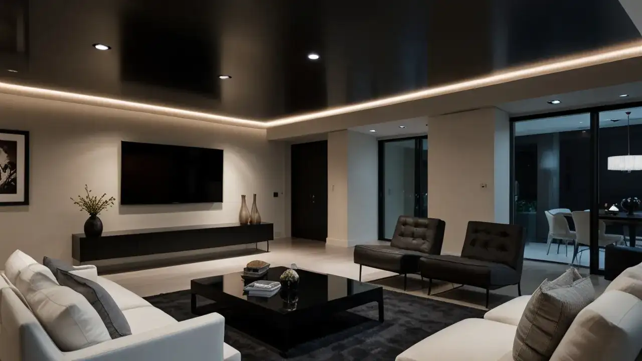 Sufit napinany czarny – Zalety, montaż i estetyka w nowoczesnym wnętrzu