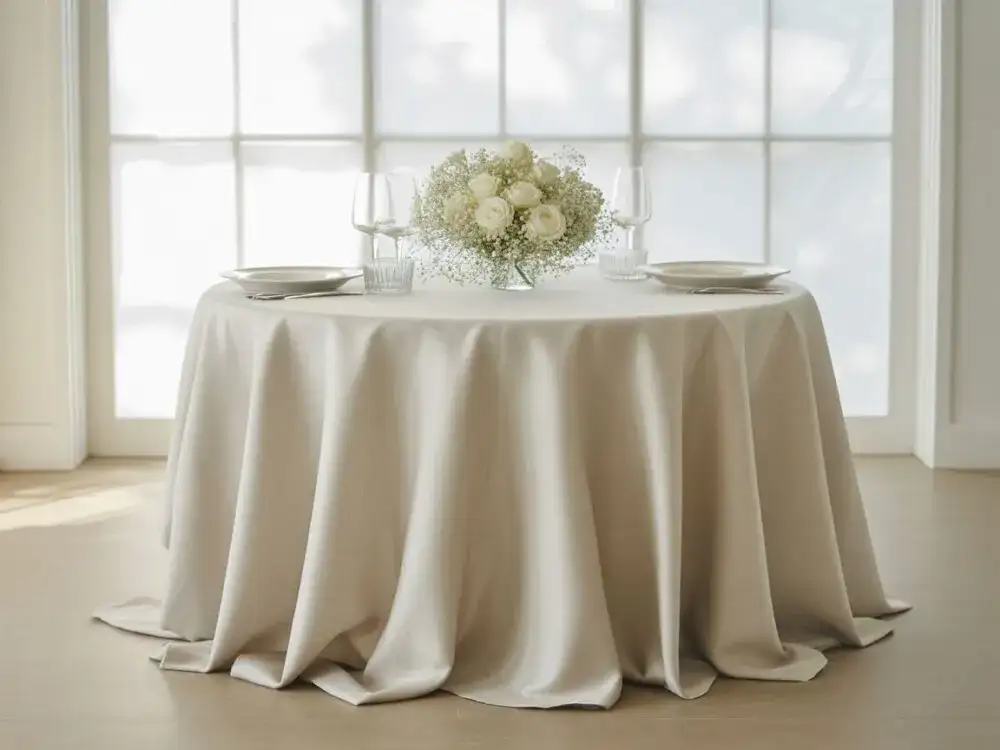 Ile powinien zwisać obrus? Złota zasada 20-25 cm.