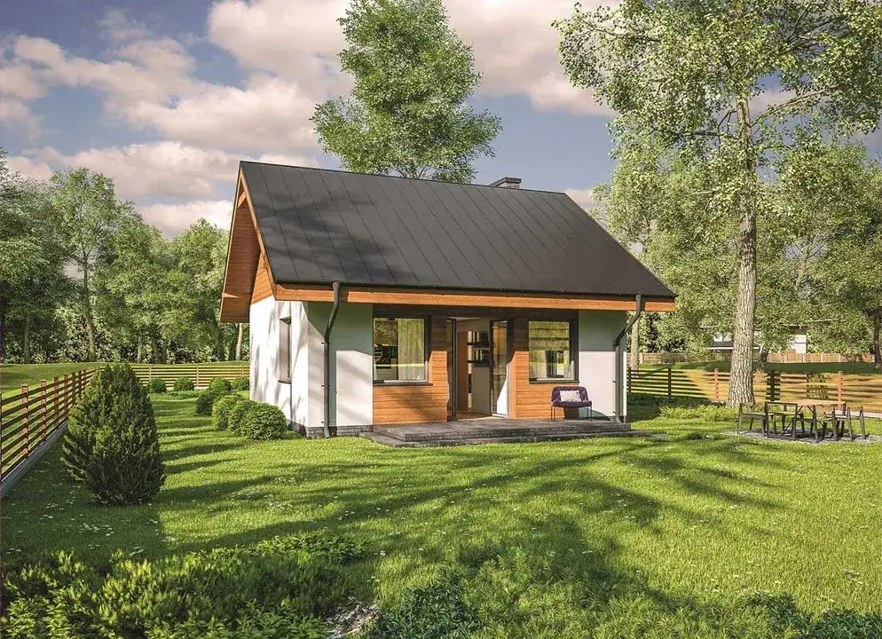 Tani projekt domu z poddaszem do 70 m2 z kolekcji Muratora