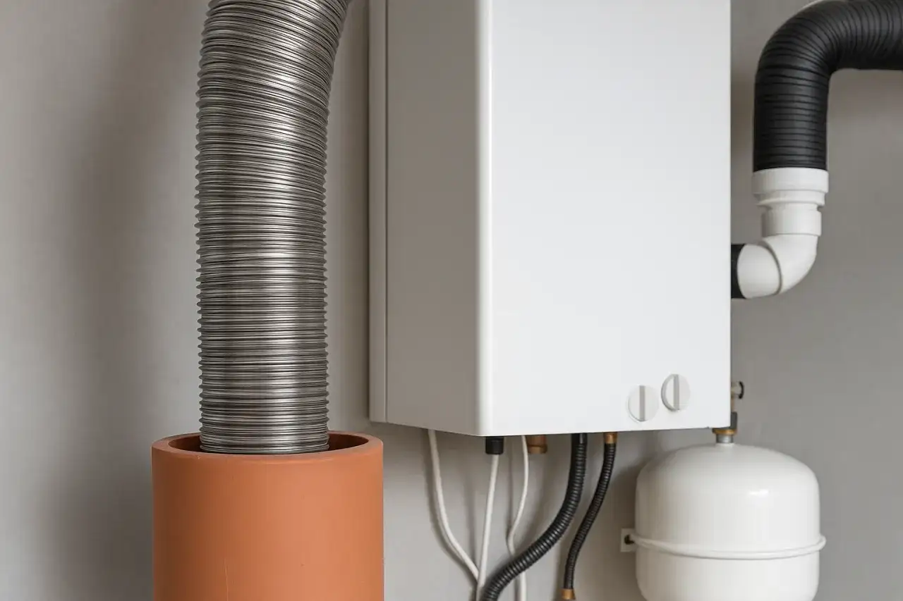 Nowy wkład kominowy w starym kominie, podłączony do kotła. Montaż wkładu kominowego w starym kominie to klucz do efektywnego ogrzewania.