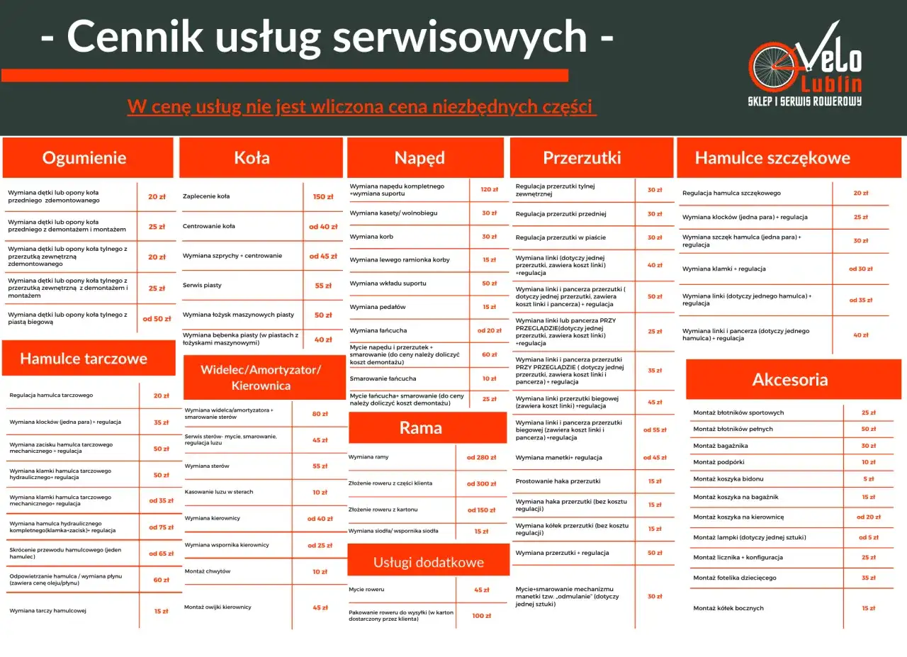 Ile kosztuje serwis roweru: kompletny cennik usług oraz przegląd cen