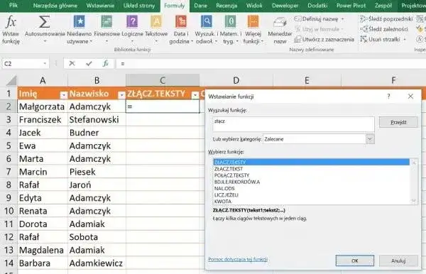 Poznaj najprostsze sposoby jak połączyć tekst w excelu bez problemów