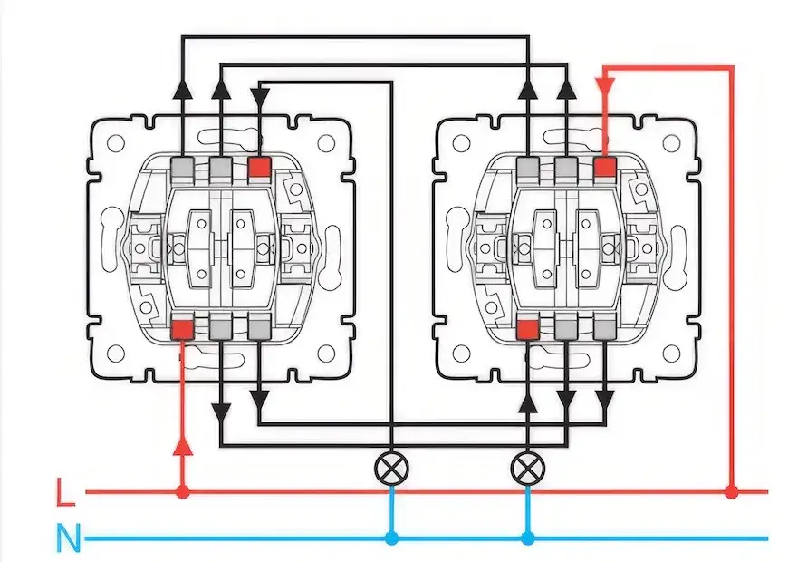 Jak podłączyć łącznik schodowy podwójny? Kompletny schemat