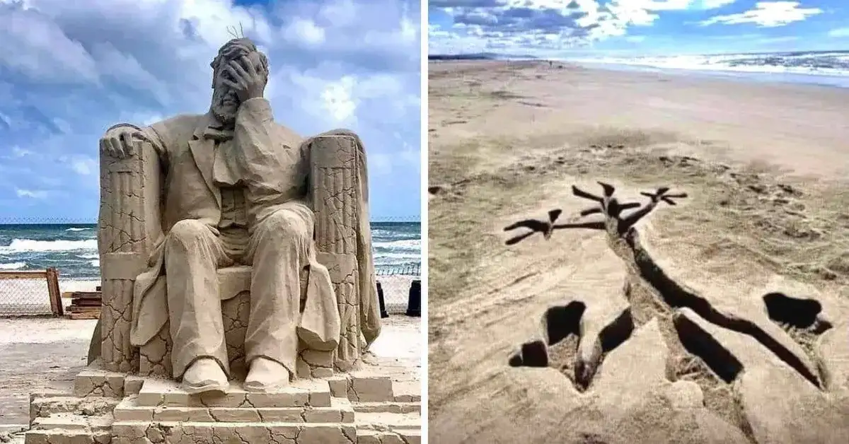 Niezwykłe rzeźby z piasku na plaży, które musisz zobaczyć tej lata