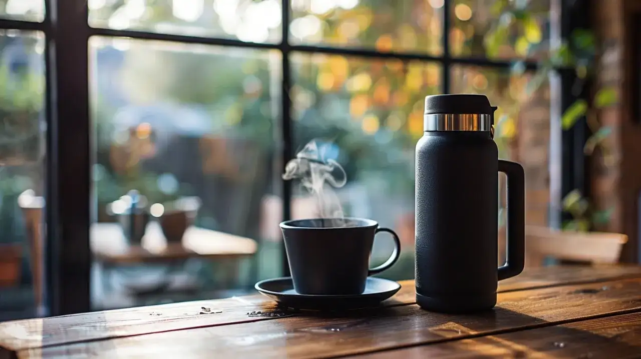 Czarny termos - niezastąpiony w podróży i codziennym życiu