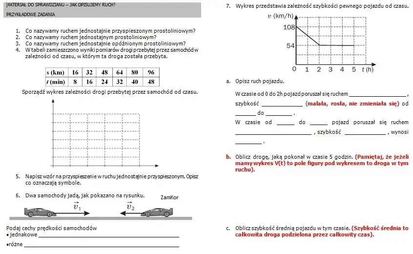 Test z fizyki: Jak opisujemy ruch, by zdać bez stresu